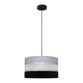 Lámpara colgante HELEN 1xE27/15W/230V diá. 35 cm negro/gris/plata