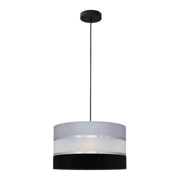 Lámpara colgante HELEN 1xE27/15W/230V diá. 35 cm negro/gris/plata
