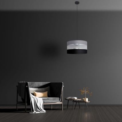 Lámpara colgante HELEN 1xE27/15W/230V diá. 35 cm negro/gris/plata