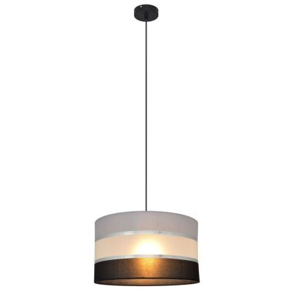 Lámpara colgante HELEN 1xE27/15W/230V diá. 35 cm negro/gris/plata