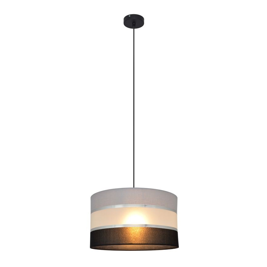 Lámpara colgante HELEN 1xE27/15W/230V diá. 35 cm negro/gris/plata