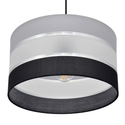 Lámpara colgante HELEN 1xE27/15W/230V diá. 35 cm negro/gris/plata