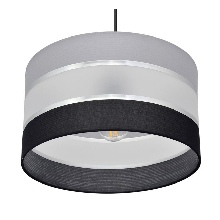 Lámpara colgante HELEN 1xE27/15W/230V diá. 35 cm negro/gris/plata
