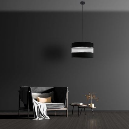 Lámpara colgante HELEN 1xE27/15W/230V diá. 35 cm negro/plata