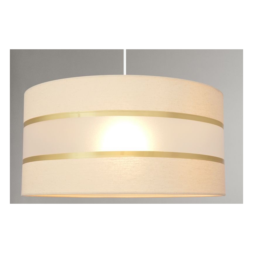 Lámpara colgante HELEN 1xE27/15W/230V diá. 40 cm color crema/dorado