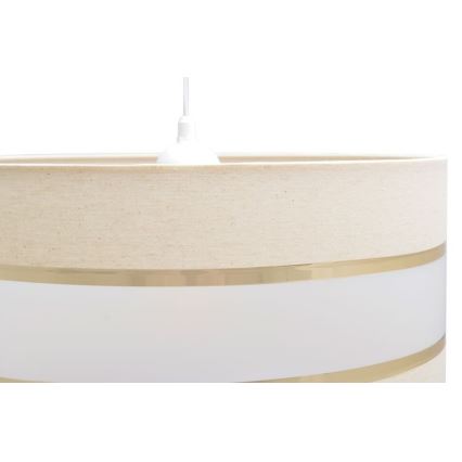 Lámpara colgante HELEN 1xE27/15W/230V diá. 40 cm color crema/dorado