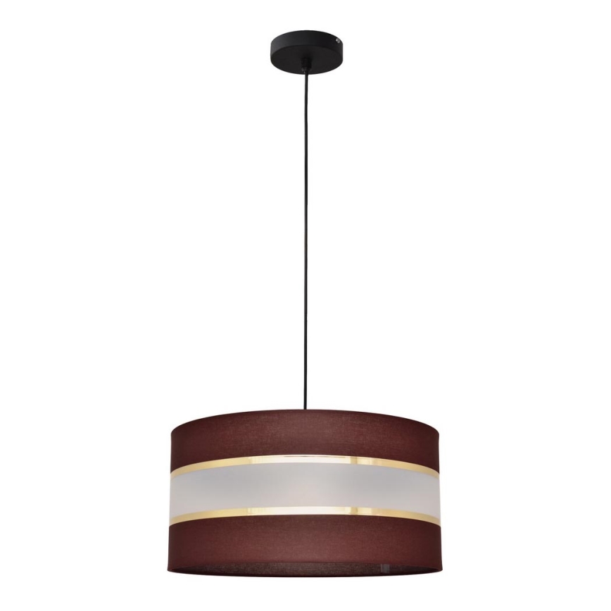 Lámpara colgante HELEN 1xE27/15W/230V diá. 40 cm marrón/negro/dorado