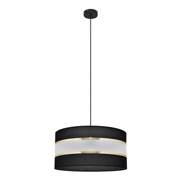 Lámpara colgante HELEN 1xE27/15W/230V diá. 40 cm negro/dorado