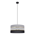 Lámpara colgante HELEN 1xE27/15W/230V diá. 40 cm negro/gris/dorado