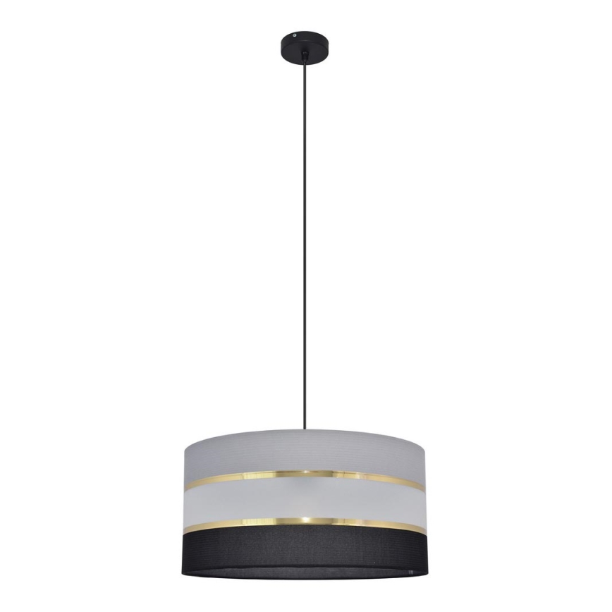 Lámpara colgante HELEN 1xE27/15W/230V diá. 40 cm negro/gris/dorado