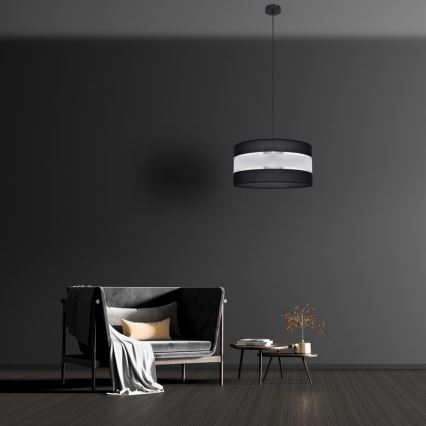 Lámpara colgante HELEN 1xE27/15W/230V diá. 40 cm negro/plata