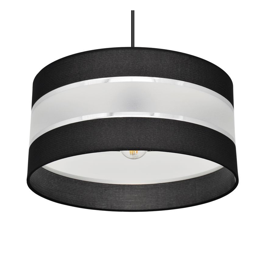 Lámpara colgante HELEN 1xE27/15W/230V diá. 40 cm negro/plata