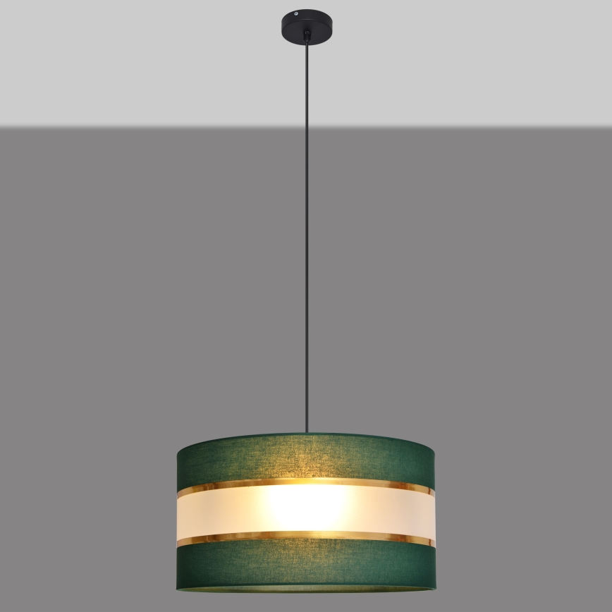 Lámpara colgante HELEN 1xE27/15W/230V diá. 40 cm verde/dorado