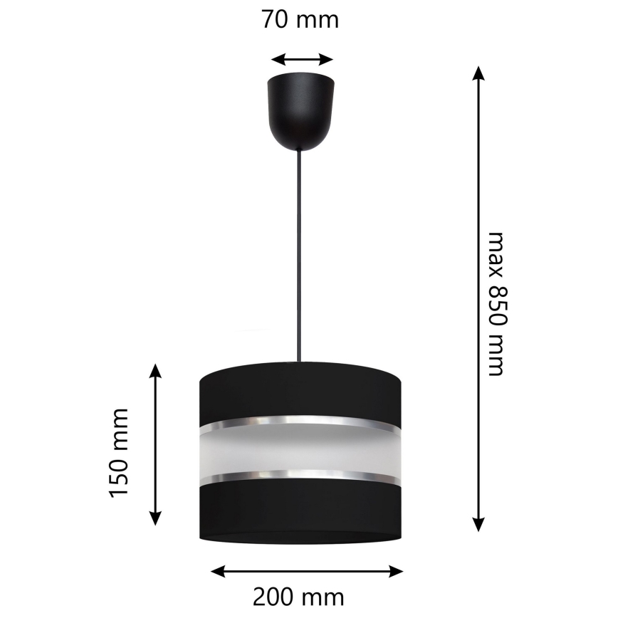 Lámpara colgante HELEN 1xE27/15W/230V negro