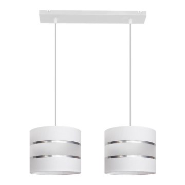 Lámpara colgante HELEN 2xE27/15W/230V blanco