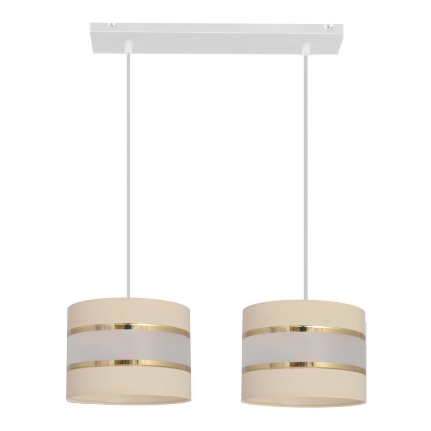 Lámpara colgante HELEN 2xE27/15W/230V crema