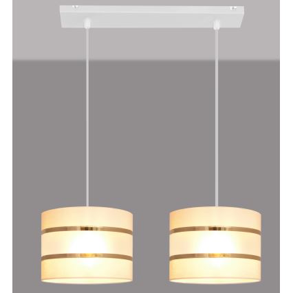 Lámpara colgante HELEN 2xE27/15W/230V crema