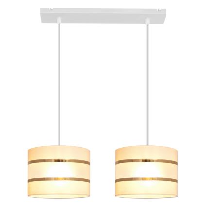 Lámpara colgante HELEN 2xE27/15W/230V crema