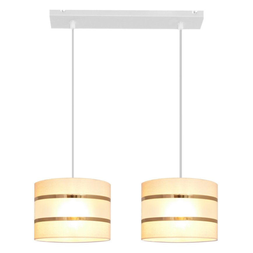 Lámpara colgante HELEN 2xE27/15W/230V crema