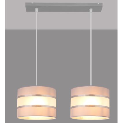 Lámpara colgante HELEN 2xE27/15W/230V gris/plata