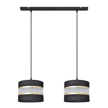 Lámpara colgante HELEN 2xE27/15W/230V negro/dorado