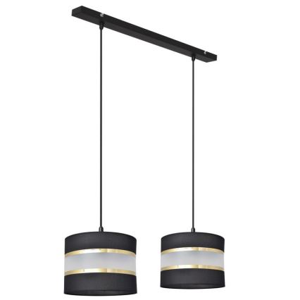 Lámpara colgante HELEN 2xE27/15W/230V negro/dorado