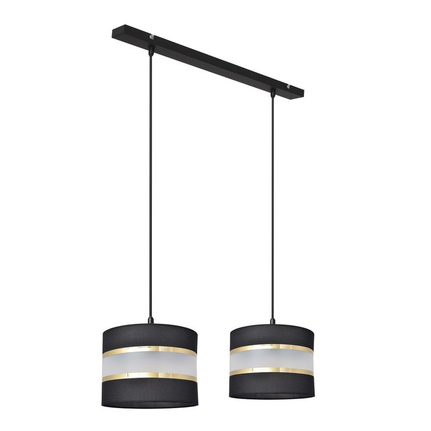 Lámpara colgante HELEN 2xE27/15W/230V negro/dorado