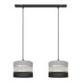 Lámpara colgante HELEN 2xE27/15W/230V negro/gris/dorado