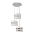 Lámpara colgante HELEN 3xE27/15W/230V blanco/dorado