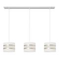 Lámpara colgante HELEN 3xE27/15W/230V blanco/dorado