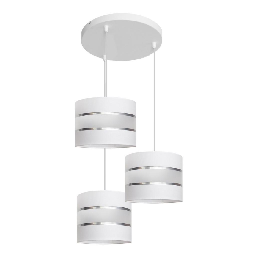 Lámpara colgante HELEN 3xE27/15W/230V blanco