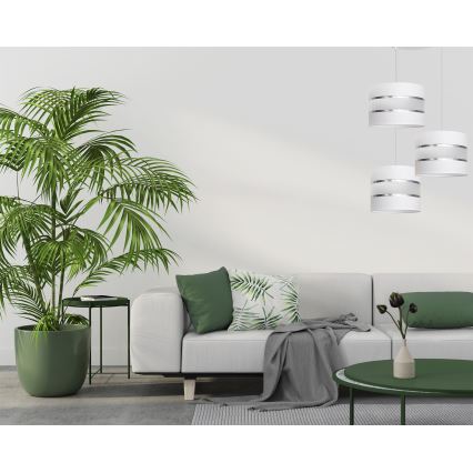 Lámpara colgante HELEN 3xE27/15W/230V blanco