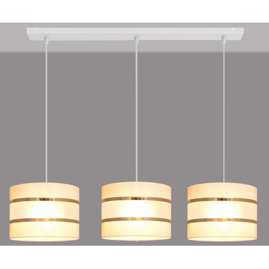 Lámpara colgante HELEN 3xE27/15W/230V crema