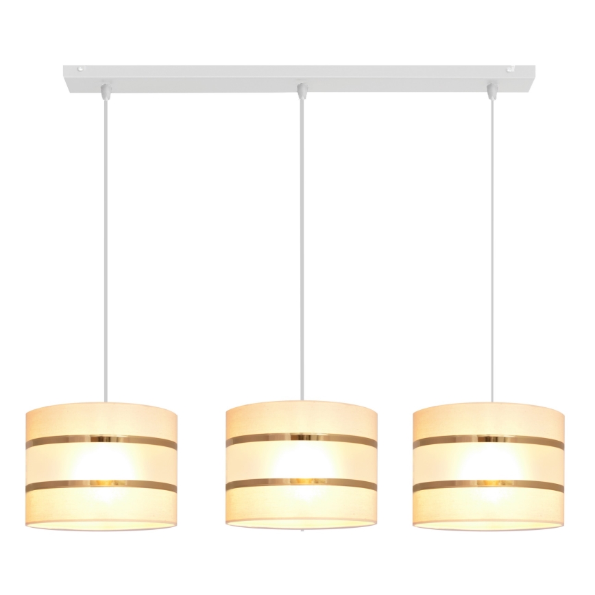 Lámpara colgante HELEN 3xE27/15W/230V crema