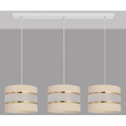Lámpara colgante HELEN 3xE27/15W/230V crema