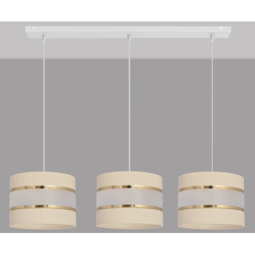 Lámpara colgante HELEN 3xE27/15W/230V crema