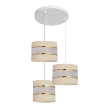 Lámpara colgante HELEN 3xE27/15W/230V crema