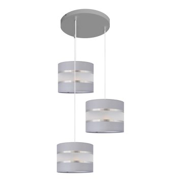 Lámpara colgante HELEN 3xE27/15W/230V gris/plata