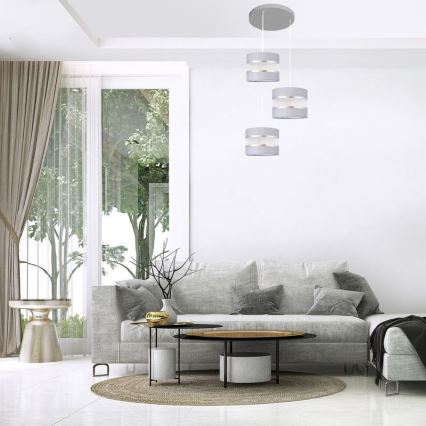 Lámpara colgante HELEN 3xE27/15W/230V gris/plata