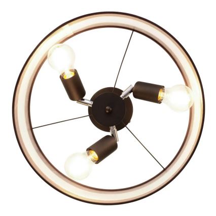 Lámpara colgante HELEN 3xE27/15W/230V marrón/negro/dorado