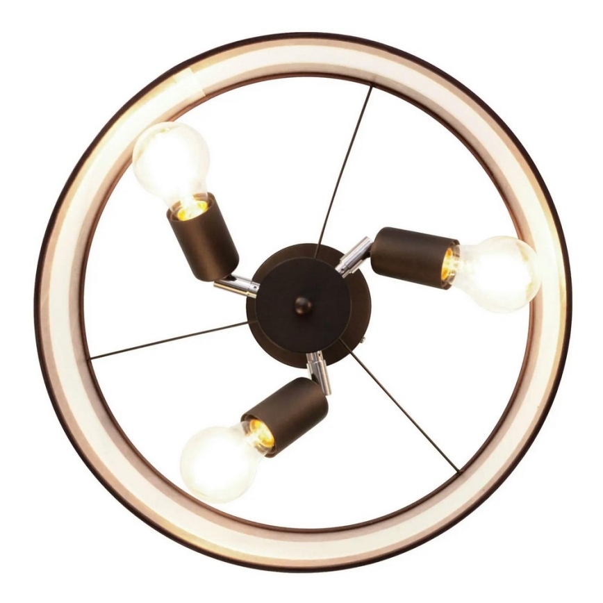 Lámpara colgante HELEN 3xE27/15W/230V marrón/negro/dorado