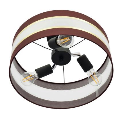 Lámpara colgante HELEN 3xE27/15W/230V marrón/negro/dorado