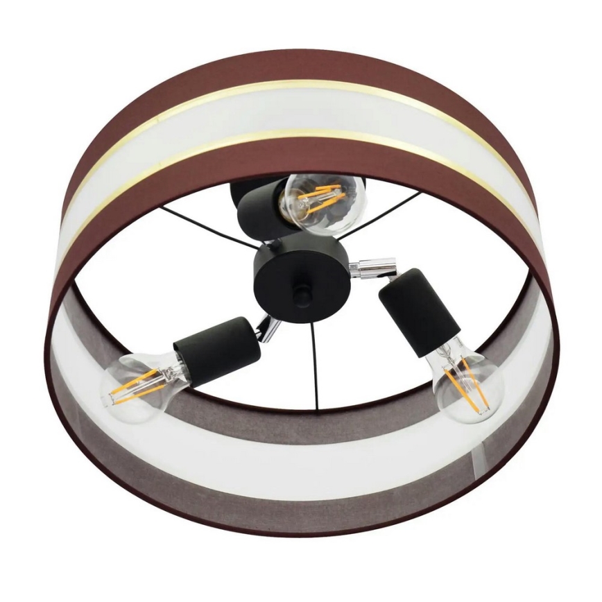 Lámpara colgante HELEN 3xE27/15W/230V marrón/negro/dorado