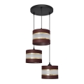 Lámpara colgante HELEN 3xE27/15W/230V marrón/negro/dorado