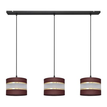 Lámpara colgante HELEN 3xE27/15W/230V marrón/negro/dorado