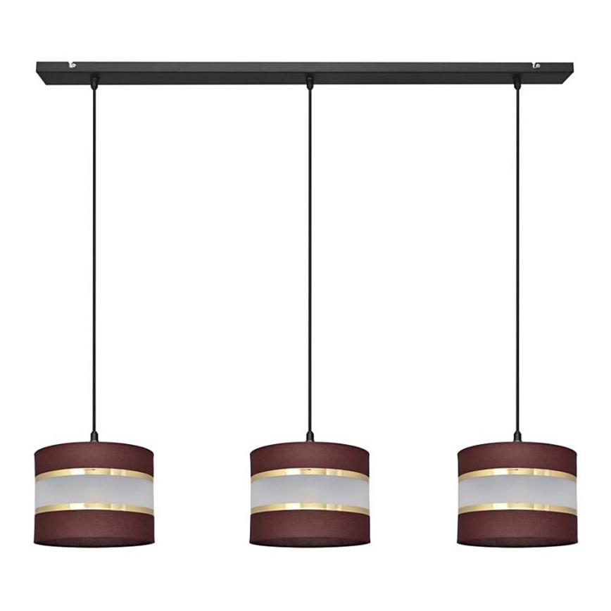Lámpara colgante HELEN 3xE27/15W/230V marrón/negro/dorado