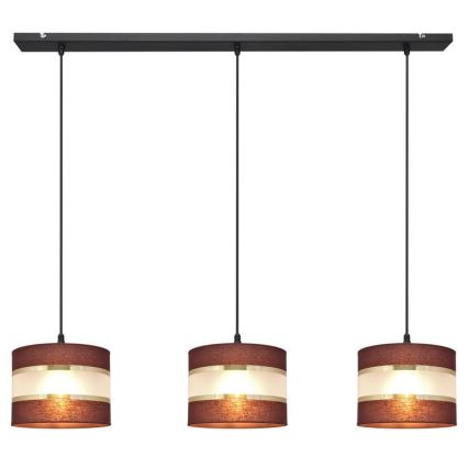 Lámpara colgante HELEN 3xE27/15W/230V marrón/negro/dorado