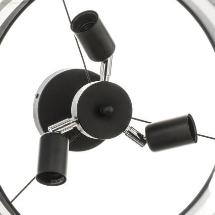 Lámpara colgante HELEN 3xE27/15W/230V negro/cromo brillante