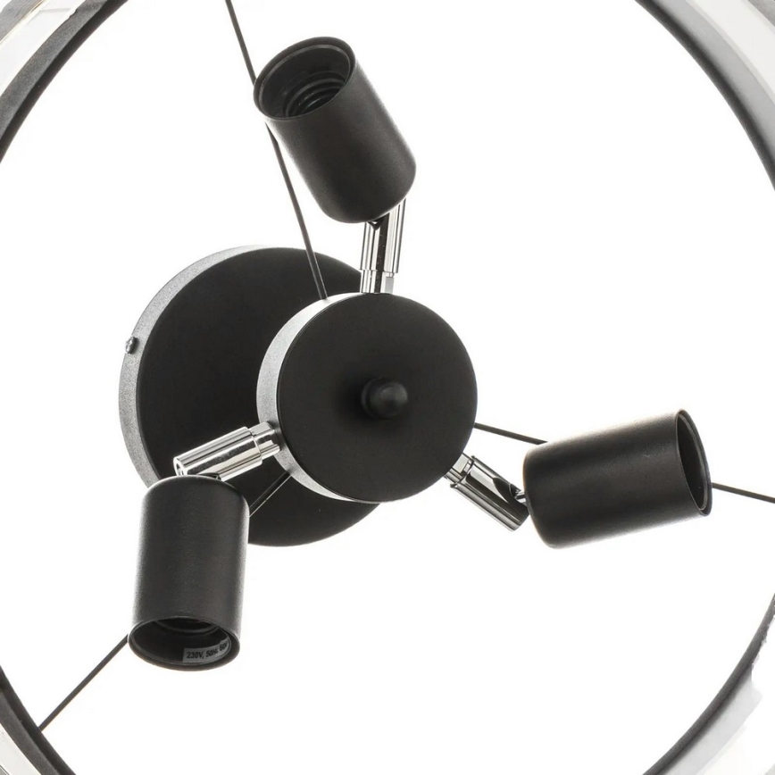 Lámpara colgante HELEN 3xE27/15W/230V negro/cromo brillante