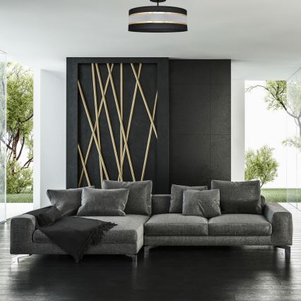 Lámpara colgante HELEN 3xE27/15W/230V negro/dorado